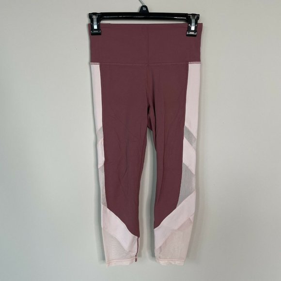 Athleta Pink Exhale Crop Powervita Tight Two XS - Picture 1 of 8